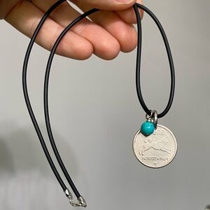 077 Norwegian elkhound coin pendant